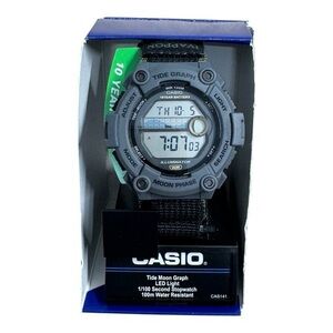 Casio Tide Graph Moon Phase Gray Sports Water Resistant Watch WS-1300H-8AVCF